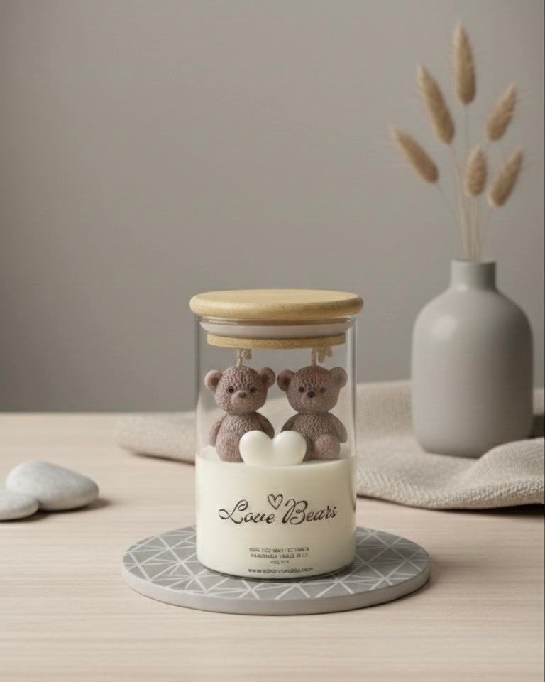 Мечета от соев восък в буркан с дървен капак