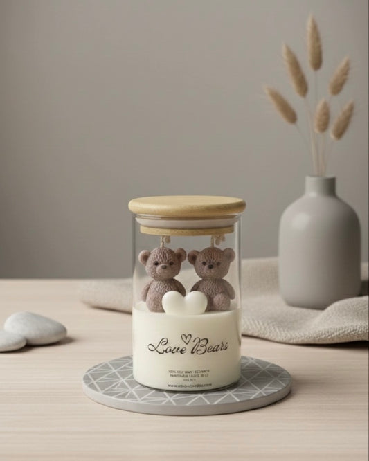 Мечета от соев восък в буркан с дървен капак