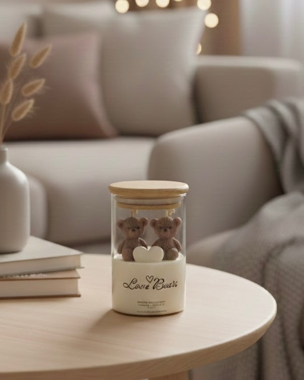 Мечета от соев восък в буркан с дървен капак